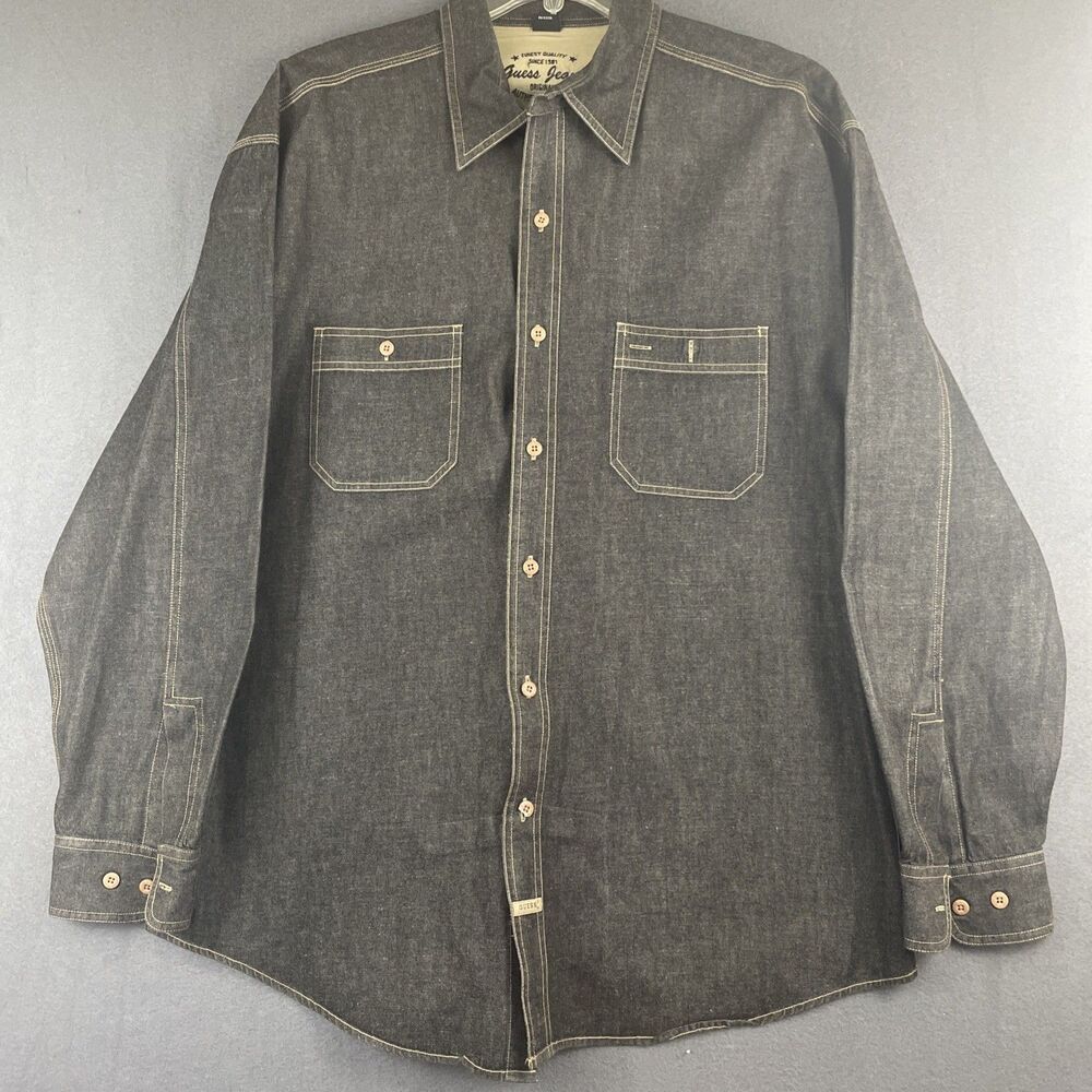 Guess Jeans Dark Denim Work Shirt Men’s XL